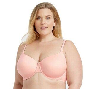 Auden Womens Lightly Lined Demi Coverage Underwire Bra Light Pink Plus Sz 44DDD